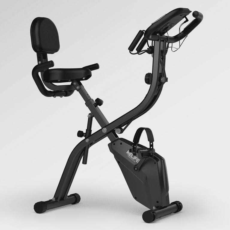 Relife Sports 3 in 1 Upright Exercise Bike with Resistance Bands Recumbent Stationary Bike for Home - Sports Supplies Online Store