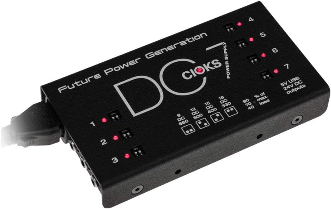 CIOKS DC7 Future Power Generation 9V / 12V / 15V / 18V DC Universal Power Supply with 7 Isolated Outputs and 5V USB Outlet for Effect Pedals
