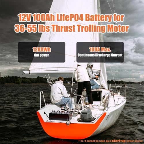 12V 100Ah LiFePO4 Battery Group 31 Lithium Battery With Built-in 100A BMS, 1.28kWh Up to 15000 Deep Cycles Rechargeable Battery for RV, Marine