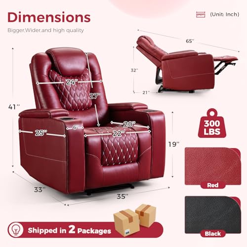ANJ Power Recliner Chair with USB Ports and Cup Holders