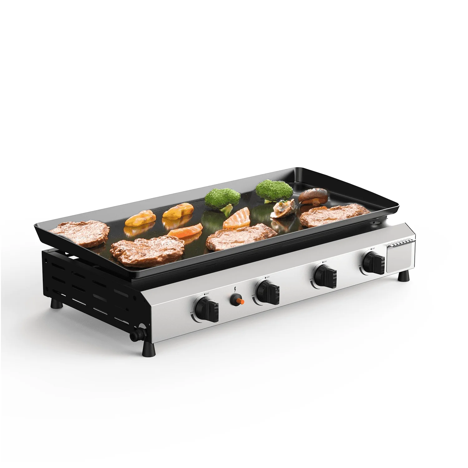 SKOK 3 Burner Gas Griddle-Outdoor Propane Griddle-BTU Propane Fuelled
