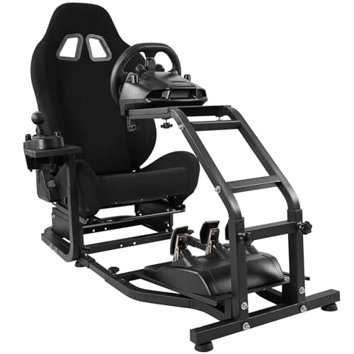 Dardoo G29 Racing Simulator Cockpit with Adjustable Race Seat Fits for Logitech G920 G923, Thrustmaster T150 T300RS GT Racing Steering Wheel Stand