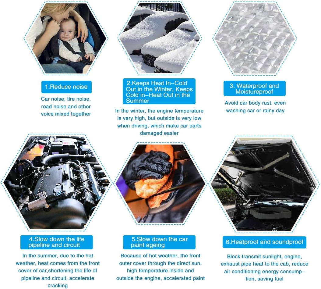 uxcell 236mil 16.36sqft Car Auto Truck Sound Deadener Heat Insulation Underlay Shield Mat 60x40