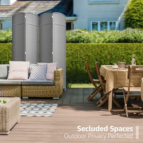 Sorbus 8-Panel Black Room Divider with Double Hinged Panels, 6 ft Tall Folding Privacy Screen