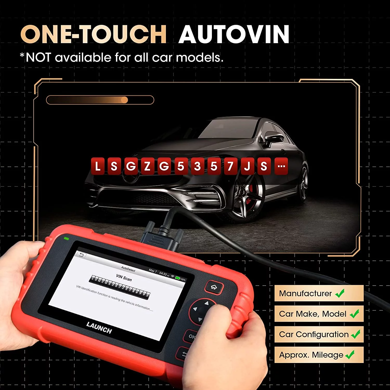 OBD2 Scanner LAUNCH CRP129X Elite  ABS SRS Transmission Check Engine Light Code Reader 8 Reset Oil/EPB/SAS/TPMS/BMS/Throttle/DPF