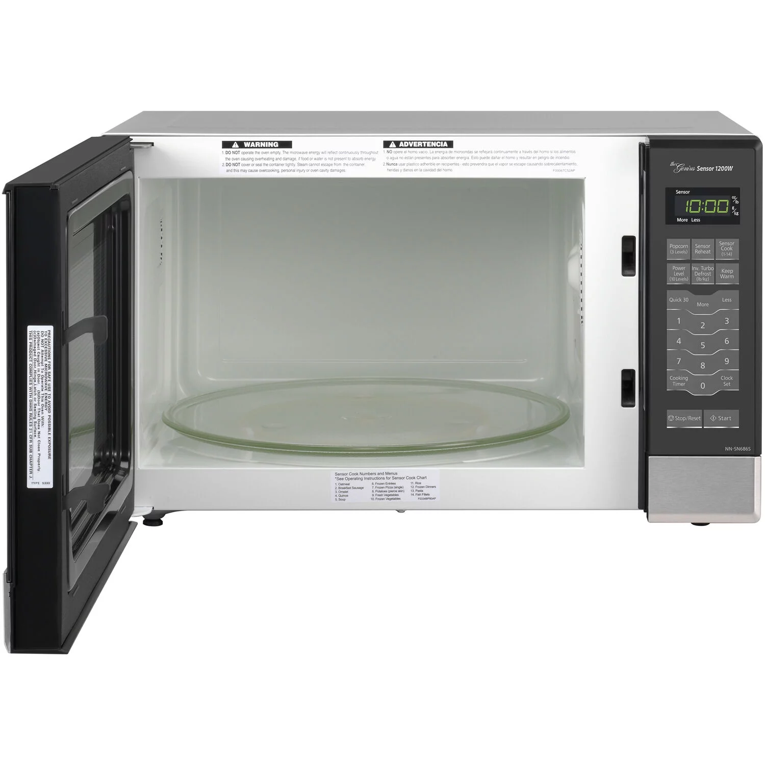 Panasonic 1.2 Cu. Ft. Countertop / Built-In Microwave Oven, 1200W Inverter Power and Genius Sensor