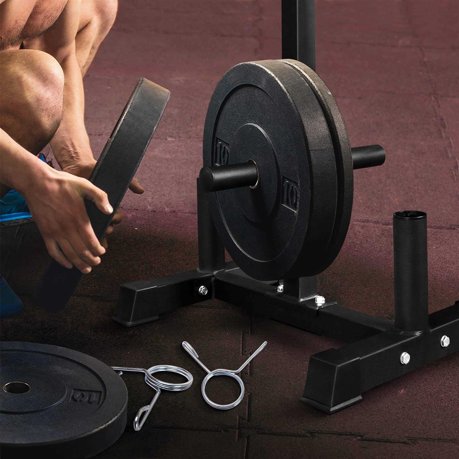Yes4All Weight Plate Tree Holder &amp; Vertical Barbell Storage Rack For Home Gym - Sports Supplies Online Store