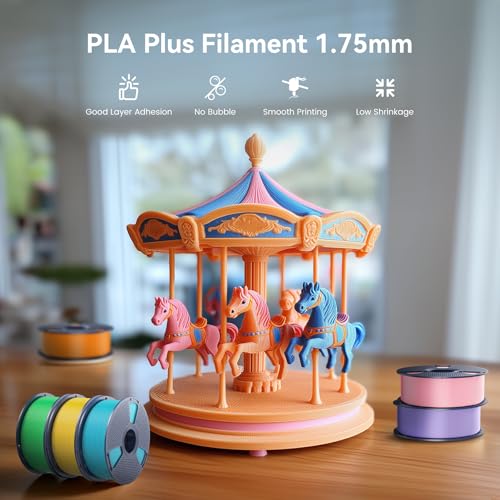 SUNLU 3D Printer Filament Bundle, PLA Plus Filament 10KG 1.75mm, Neatly Wound Filament for Most 3D Printer, 10 Colors, 1kg Spool