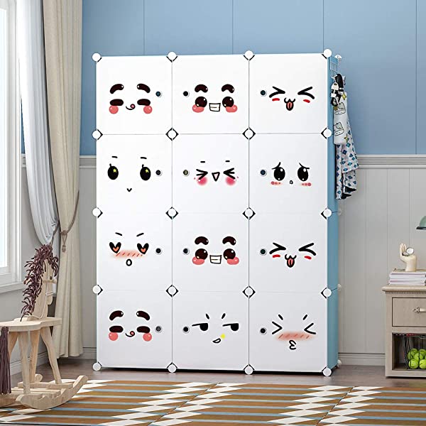 YOZO Cube Storage Organzier Portable Closet Wardrobe Bedroom Dresser (71x14x71 inches) Portable Closet Cube Shelf Armoire Pantry Cabinet, 25 Cubes