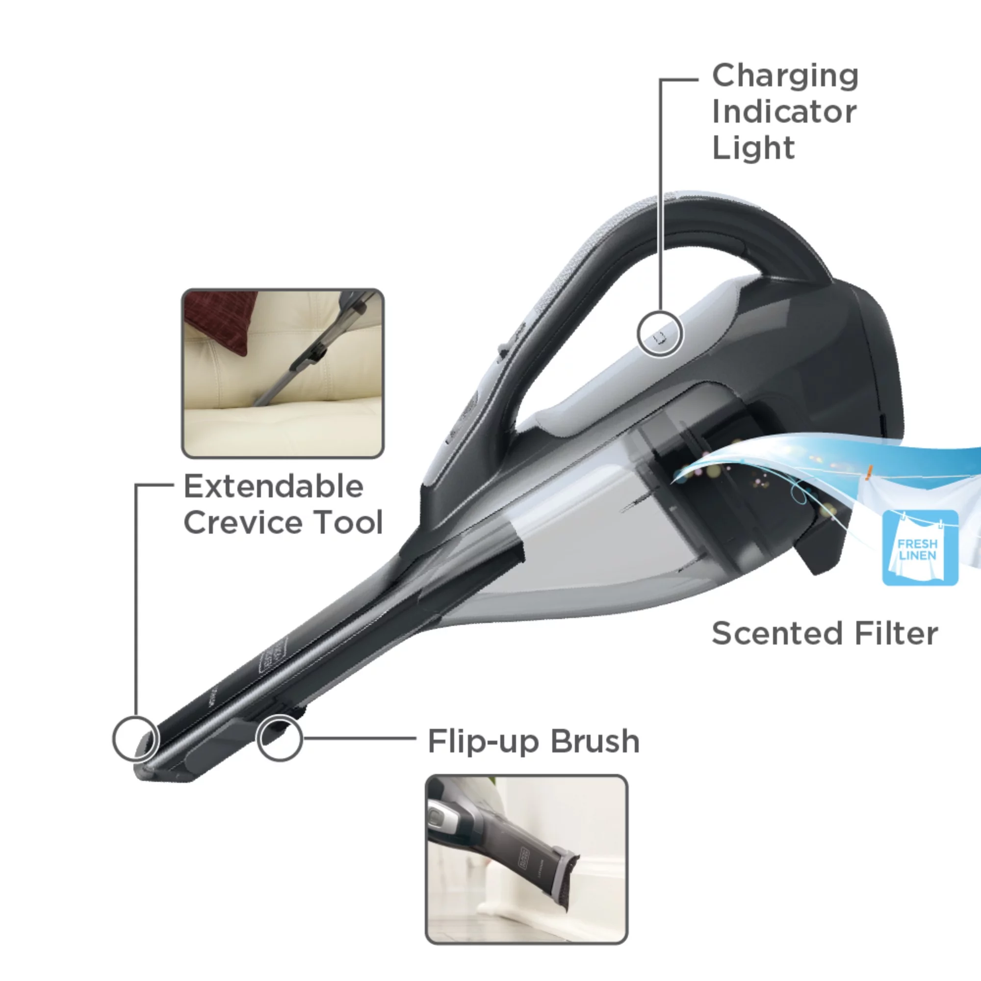 BLACK+DECKER Lithium Hand Vacuum (Ocean Blue), HLVA315J22