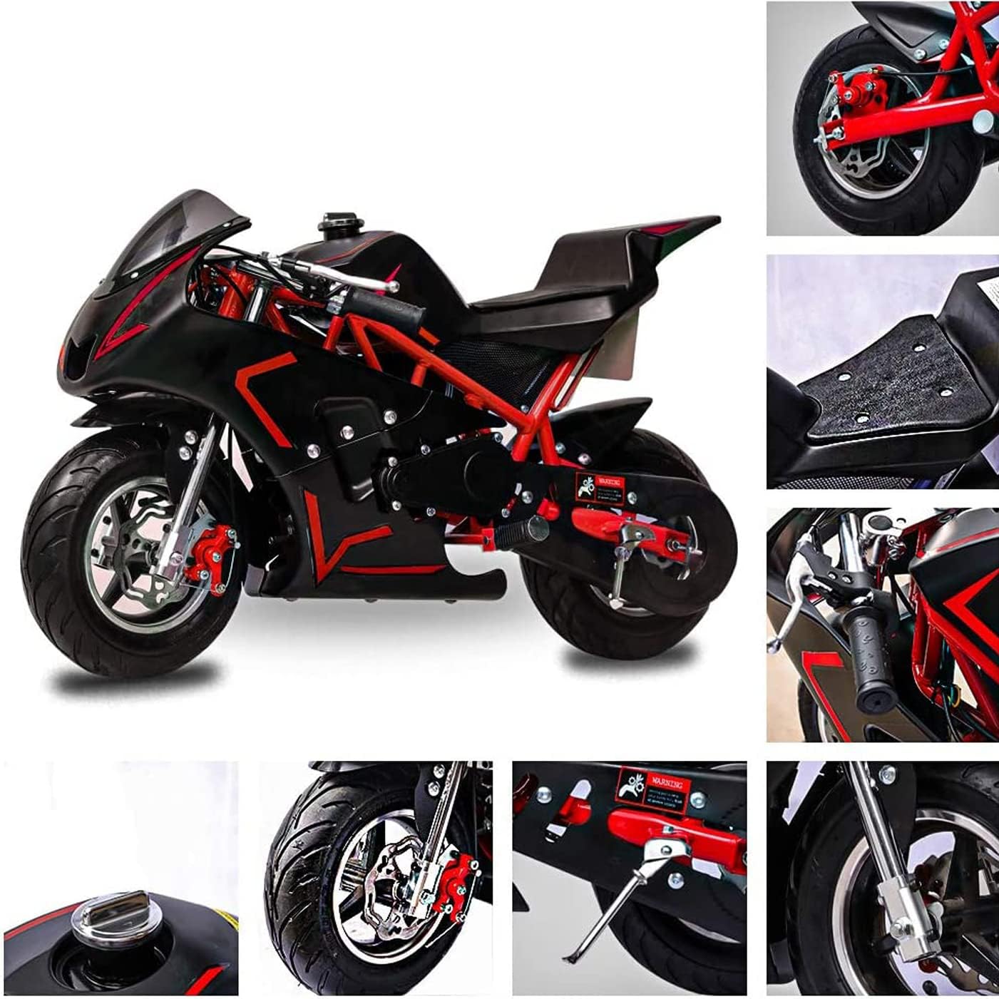 FRP Mini Gas Pocket Bike 01 On 40cc 4 Stroke, Support Up to 165 lbs, EPA Approved, Perfect Mini Pocket Bike for Kids