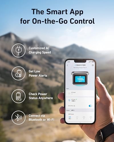 Anker SOLIX C1000 Portable Power Station, 1800W (Peak 2400W) Solar Generator, Full Charge in 58 Min, 1056wh LiFePO4 Battery for Home Backup