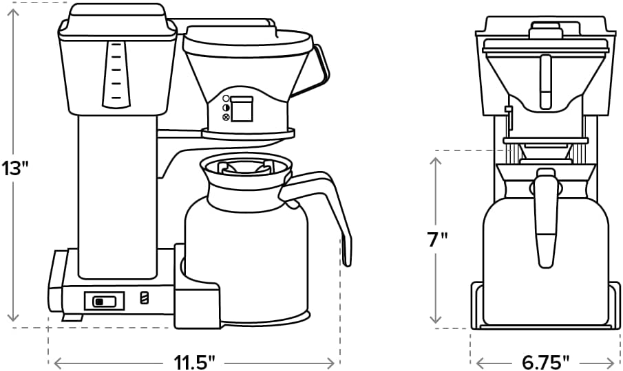 Technivorm Moccamaster 79212 KBTS Coffee Brewer, 32 oz, Polished Silver