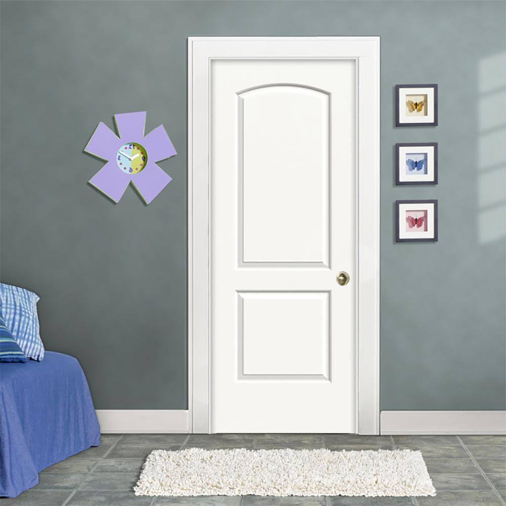 JELD-WEN 30 in. x 80 in. Continental Primed Left-Hand Smooth Solid Core Molded Composite MDF Single Prehung Interior Door THDJW1