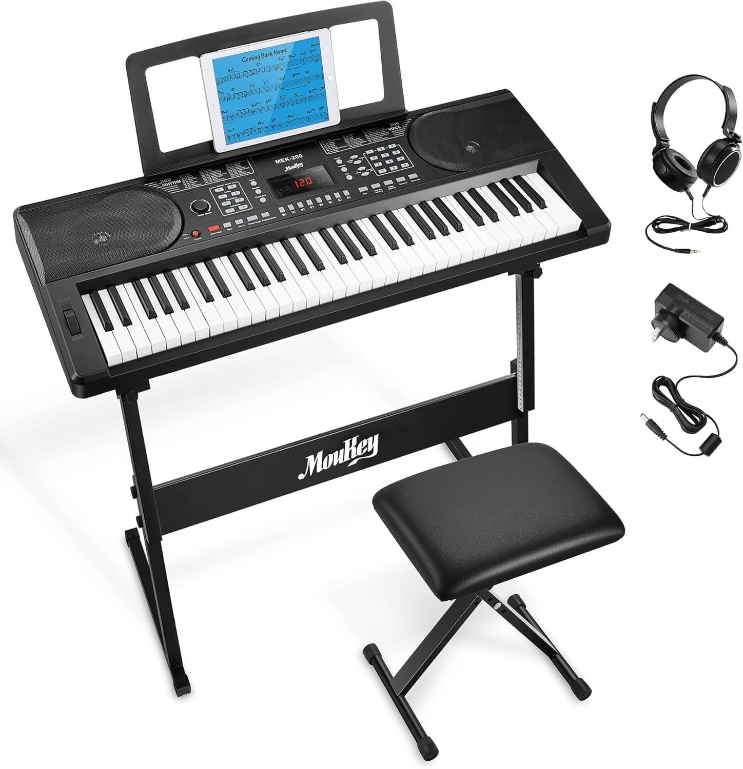 Moukey Keyboard Piano, 61 Key Piano Keyboard, Full-Size Electric Piano, Superior Sound and Powerful Functions