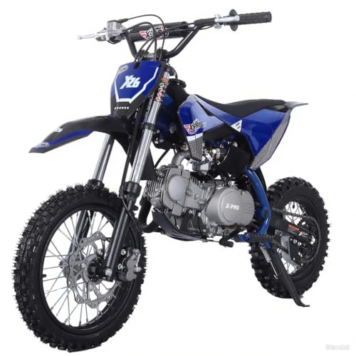 X-PRO X26 125cc Manual Clutch Dirt Bike Big Boys Pit Bike 125 Pitbike,Big 14"/12" Tires! (Blue)