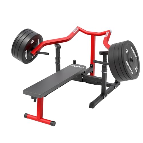 GMWD Chest Press Machine, 1050LBS Bench Press Machine with Independent Converging Arms, Adjustable Flat Incline Bench for Chest, AB Workouts