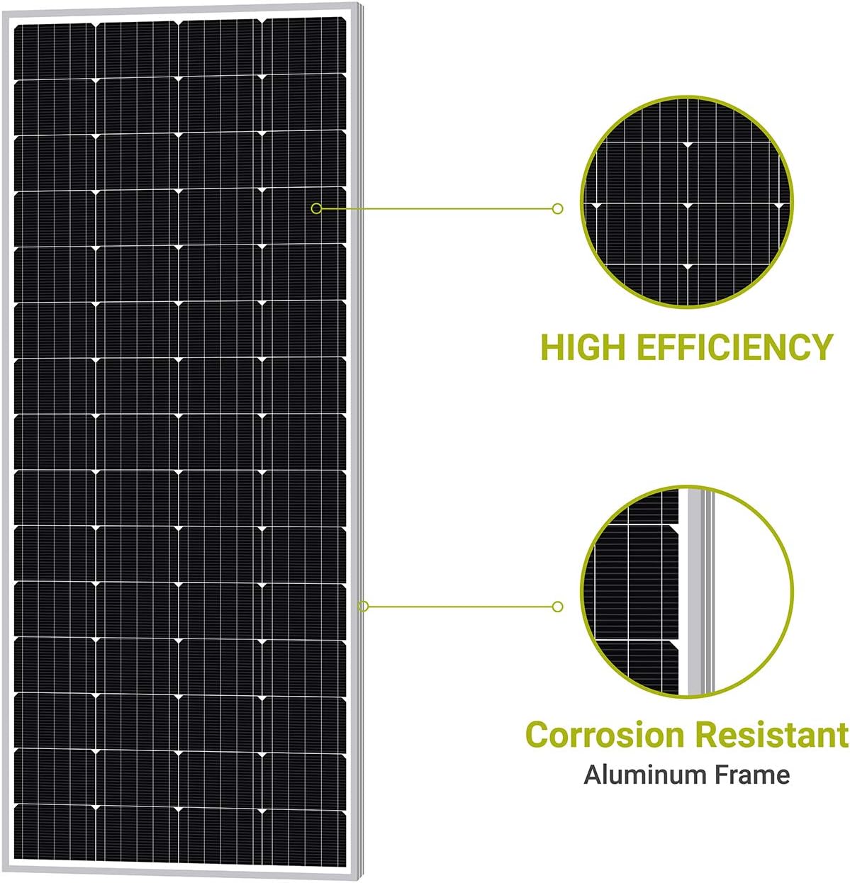 Newpowa 200W Monocrystalline 200 Watts 12V Solar Panel High Efficiency Mono PV Module Power for RV Marine Boat Cabin or Other Off Grid System