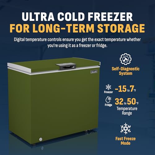 Newair 13.8 cu. ft. Upright Freezer, Fridge Freezer Convertible, Garage Ready Refrigerator, Frost Free Freezer with Door Alarm, Stand up Deep Freezer