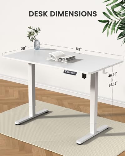 ErGear Height Adjustable Electric Standing Desk, 48 x 24 Inches Sit Stand up Desk, Memory Computer Home Office Desk with Two-Piece Desktop (Walnut)
