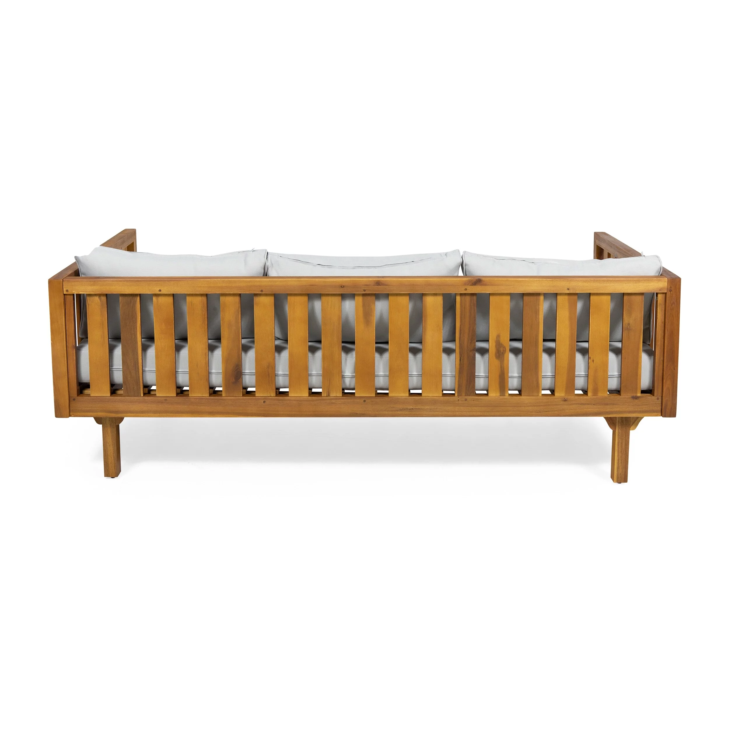 Christopher Knight Home Claremont Outdoor 3-seat Acacia Wood Daybed by Teak Finish + Green Cushion