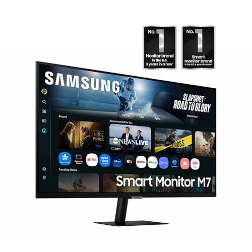 Samsung 43&rdquo; Smart Monitor M7 (M70F) 4K UHD Display, Samsung Vision AI, Smart TV Apps, Gaming Hub, USB-C, HDMI and USB-A, Black, LS43FM702UNXZA