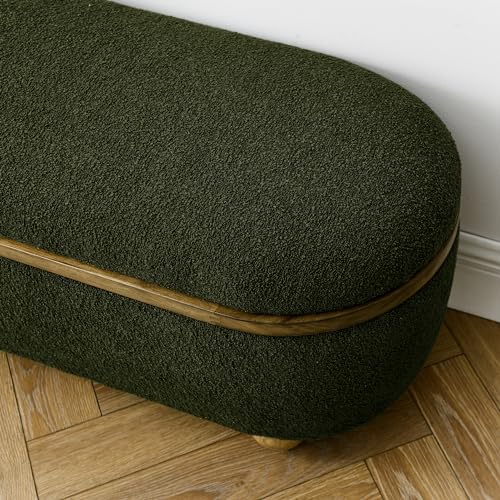 Storage Ottoman Bench, Upholstered End of Bed Ottoman Bench with Storage and Seating - Perfect for Bedroom, Living Room, and Entryway