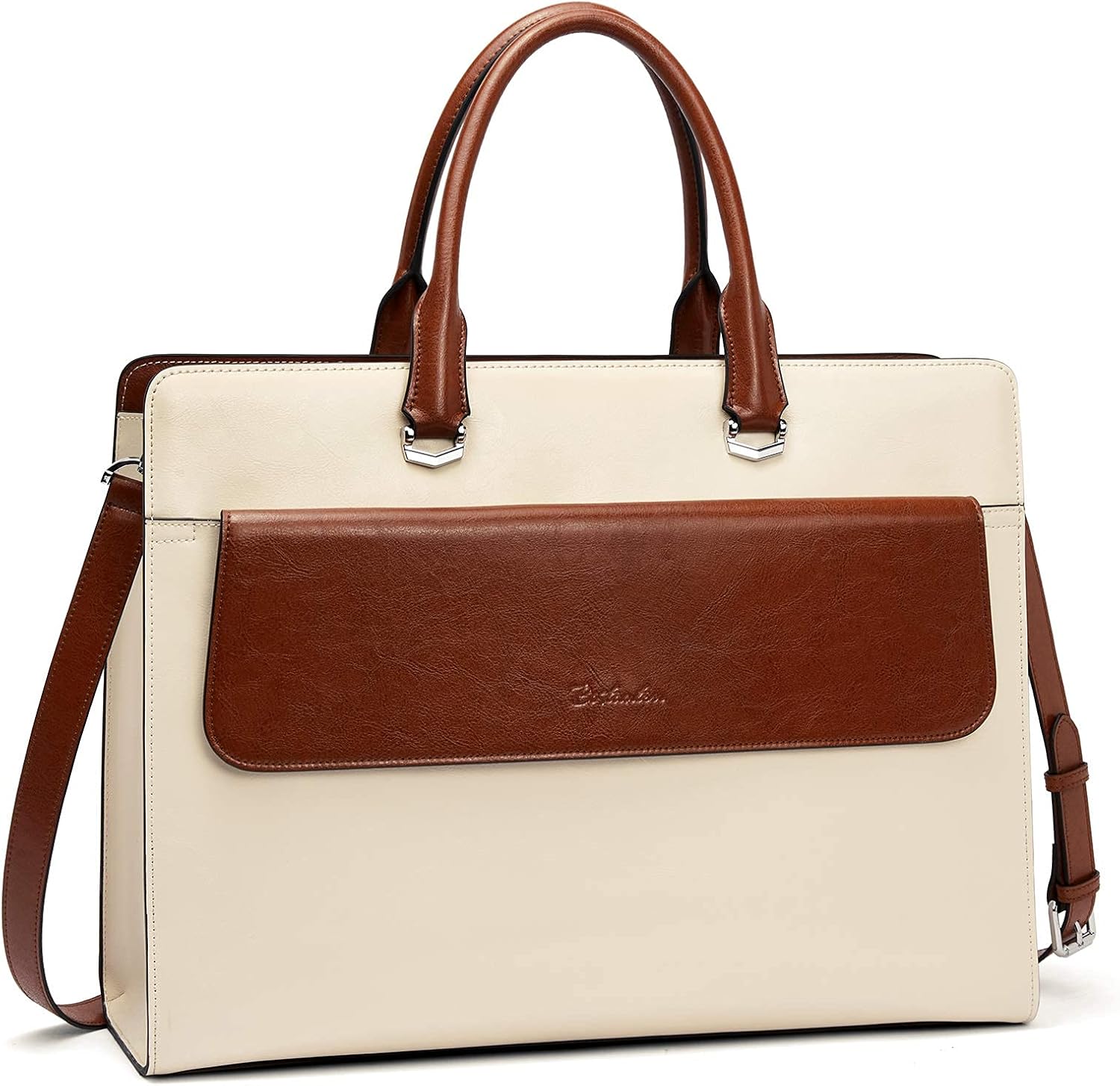 BOSTANTEN Briefcase for Women 15.6 Inch Laptop Shoulder Bag Leather Business Messenger Bags