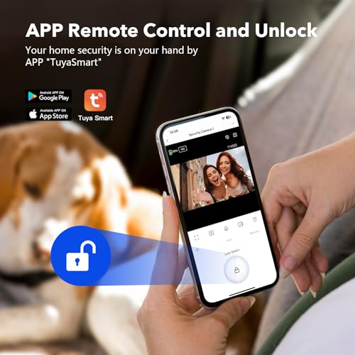 Wireless Doorbell Camera with Monitor Video Door Phone Intercom System 1080P 7'' Touch Screen Two-Way Audio Smart Door Bell with Chime