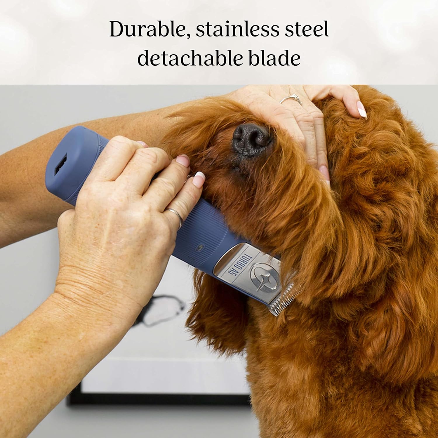 Oster Professional Cordless Turbo A5 Animal Clipper with Lithium-Ion Battery, Detachable Blade, Blue for dogs