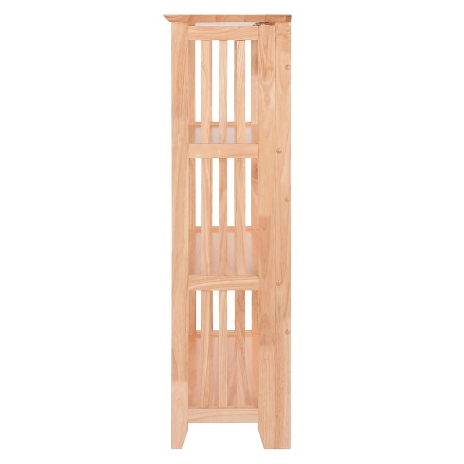 Bowery Hill 4-Tier Transitional Wood Folding Bookcase in Natural