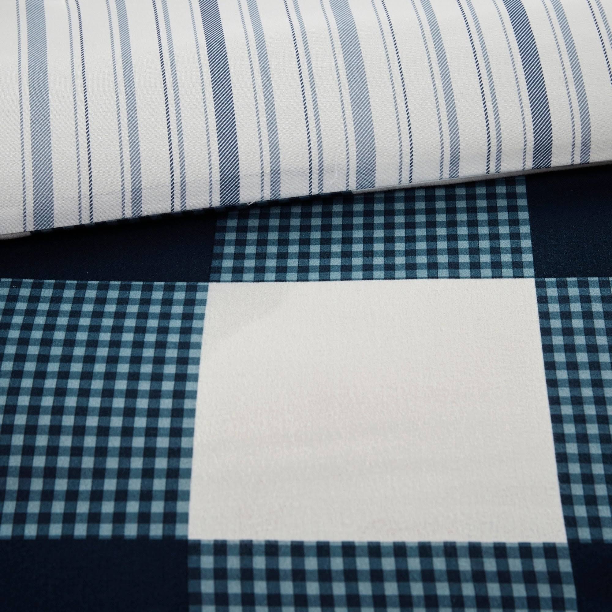 Madison Park Morrison 3 Piece Reversible Buffalo Check Plaid Duvet Cover Set King/Cal King