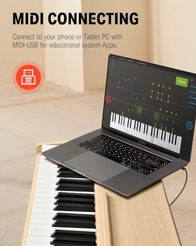 Donner DDP-80 PLUS Digital Piano 88 Key Weighted Keyboard, Home Electric Piano, Supports USB-MIDI & Headphones Connection, Semi-open Cover Designed