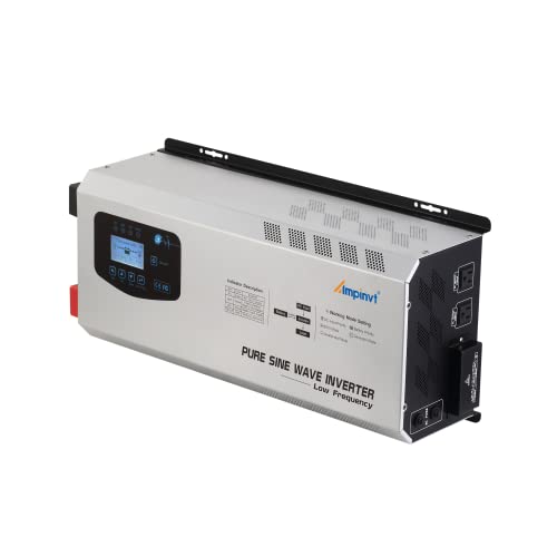 5000W Peak 15000watts Pure Sine Wave Power Inverter 24V DC to 120/240V AC Split Phase with Battery AC Charger