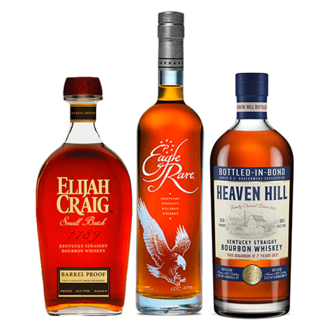 Heaven Hill, Eagle Rare, and Elijah Craig Bourbon Bundle (3 x 750ml) - Nestor Liquor