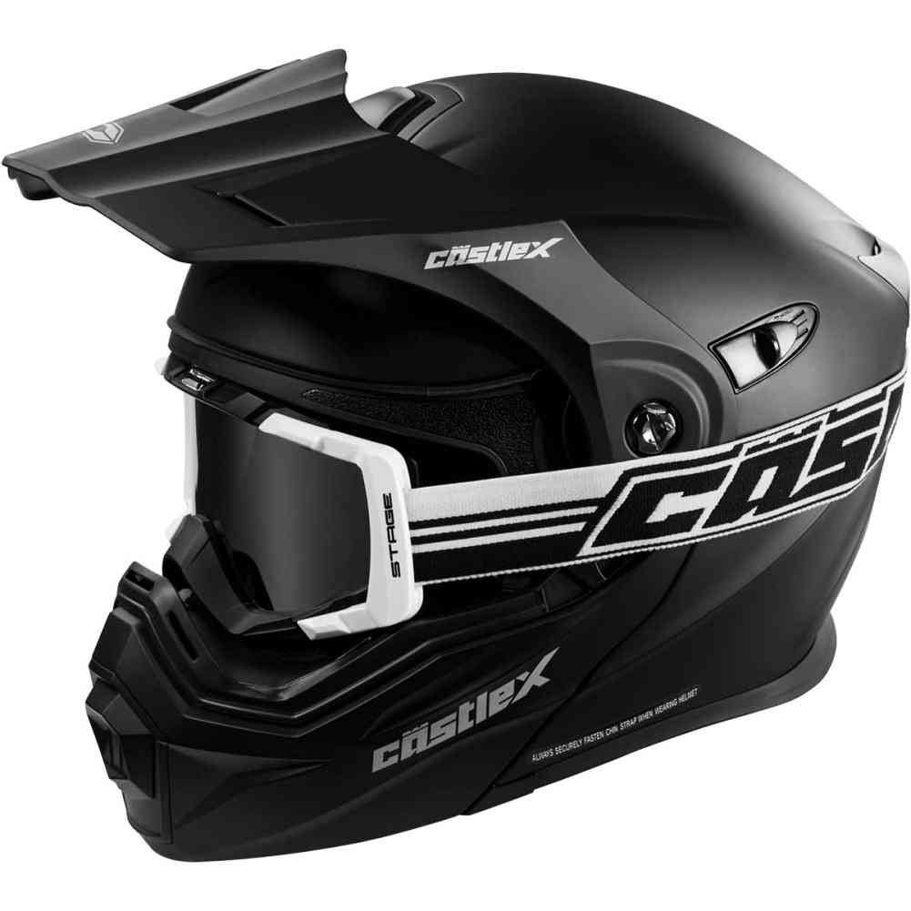 Castle x Exo-cx950 Modular Snowmobile Helmet Solid Matte Black Med