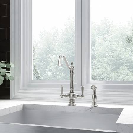 Americana 2AM401-BN 2 Hole Two Handle Kitchen Faucet - Brushed Nickel
