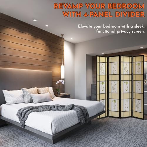 Legacy Decor 3 Panels Room Divider - Portable & Foldable Freestanding Room Privacy Screen - 71” Tall Botanical Floral Dressing Screen