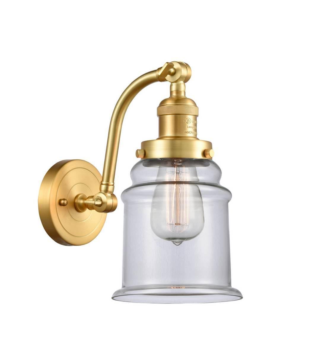 Innovations 515-1W-SG-G182-LED Canton 1 Light Sconce in Satin Gold
