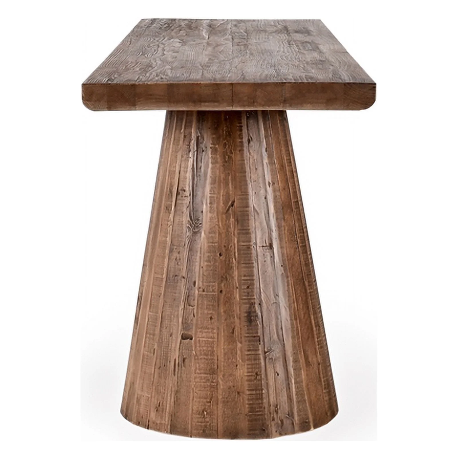 Pemberly Row 118" Reclaimed Pine Wood Counter Table Rustic Brown