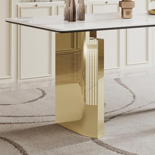 AF ARTISAN FURNITURE 71" Rectangular Sintered Stone Dining Table for 6-8，511