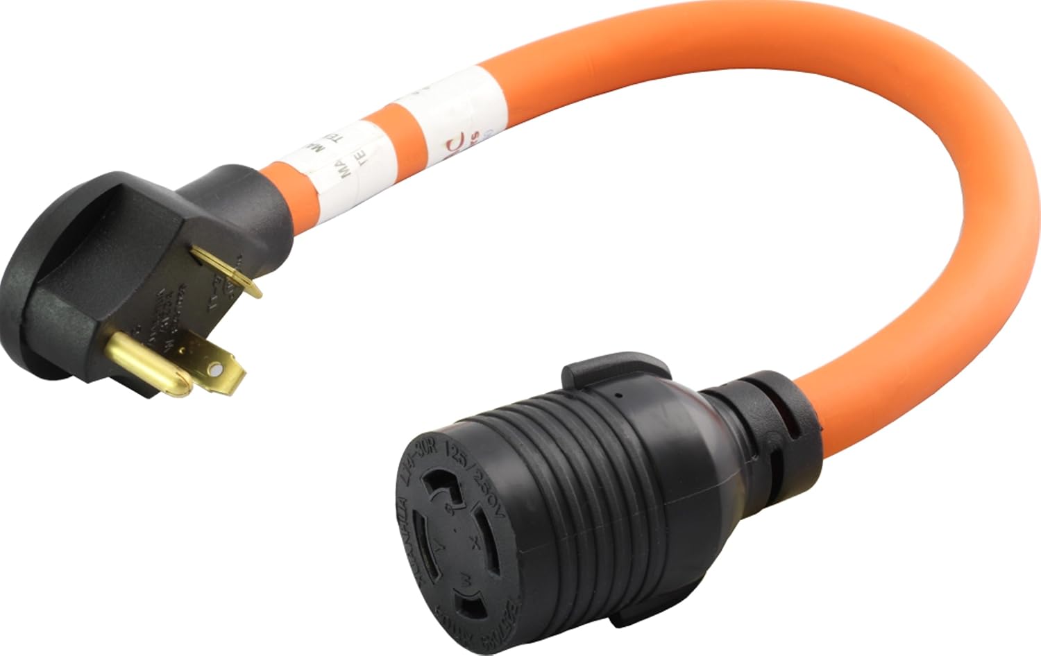 AC WORKS Generator to Transfer Switch L14-30 Inlet Box Adapter (TT-30 RV 30Amp to L14-30 Flexible) Pack of 2