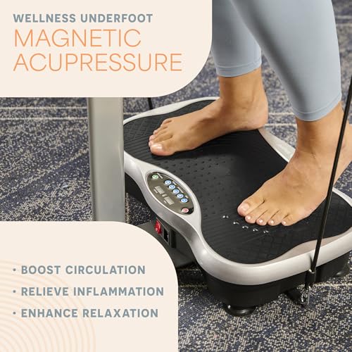Lifepro TrimLite Vibration Plate Exercise Machine with Handlebars – Whole Body Vibration Machine, Ideal Lymphatic Drainage Massager – 99 Speed Levels