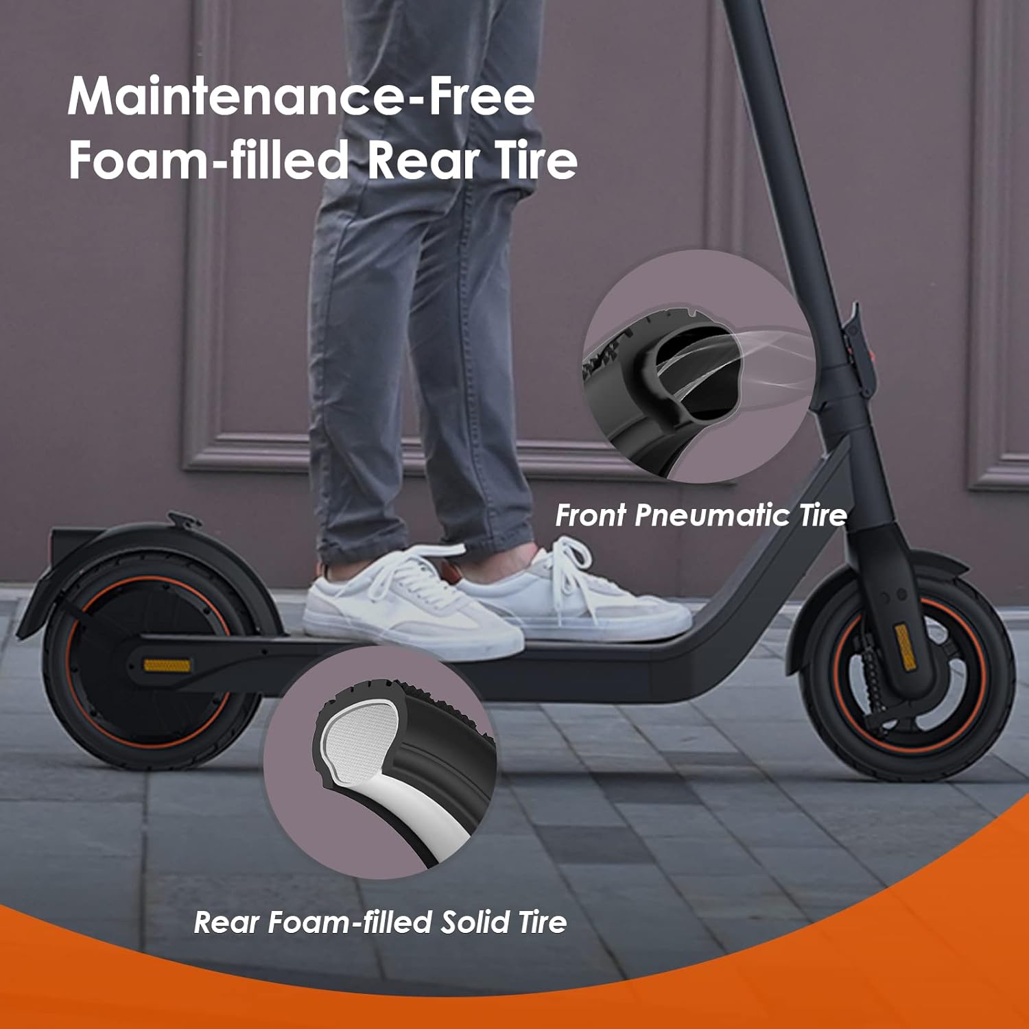 Inmotion Air Pro Electric Sport Scooter, 750W Power, 22MPH & 30Miles Range, Wiring Hidden Design, 10'' Pneumatic Tire, Dual Brakes