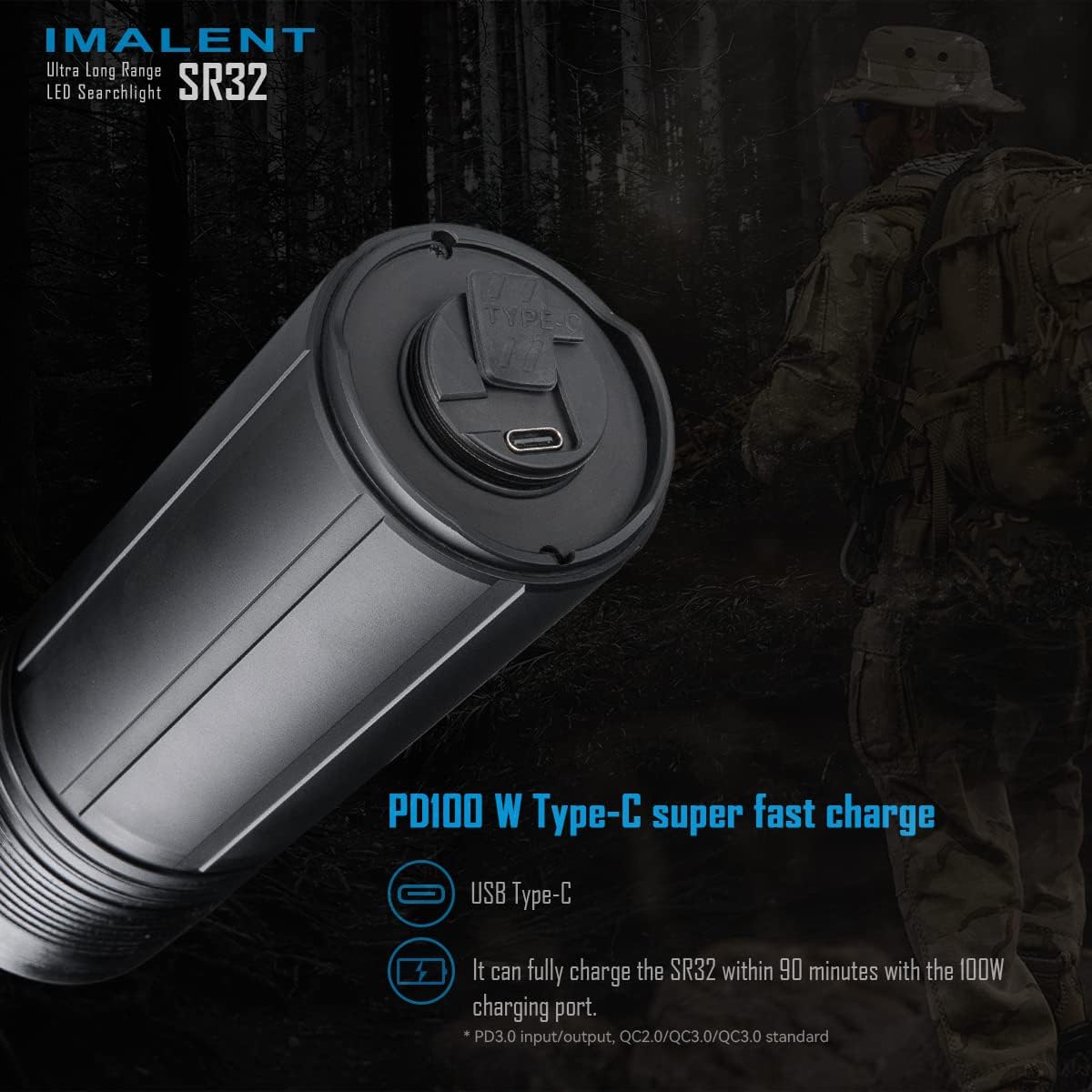 IMALENT SR32 Brightest Flashlight 120,000 Lumens, Cree XHP 50.3 HI LEDs