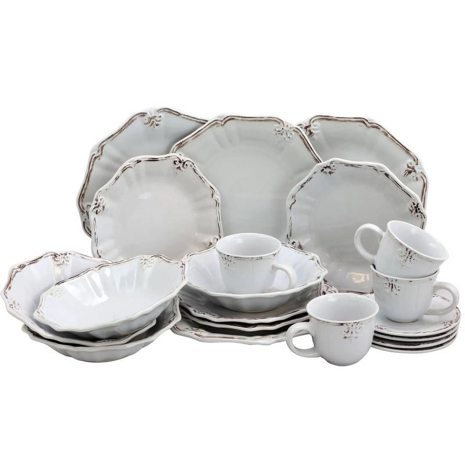 20-Piece White Dinnerware Set - Complete Dining Solution for Every Occasion Stoneware Plates dessert plates for Dinner