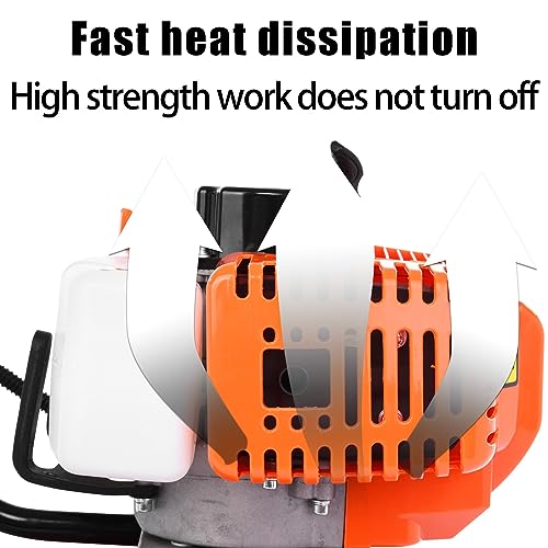 Rototiller Gas Powered 2 Stroke with 1.2L Fuel Tank, 52cc 9000RPM Tiller Cultivator with 7.8-Inch Width, 6-Inch Depth Work