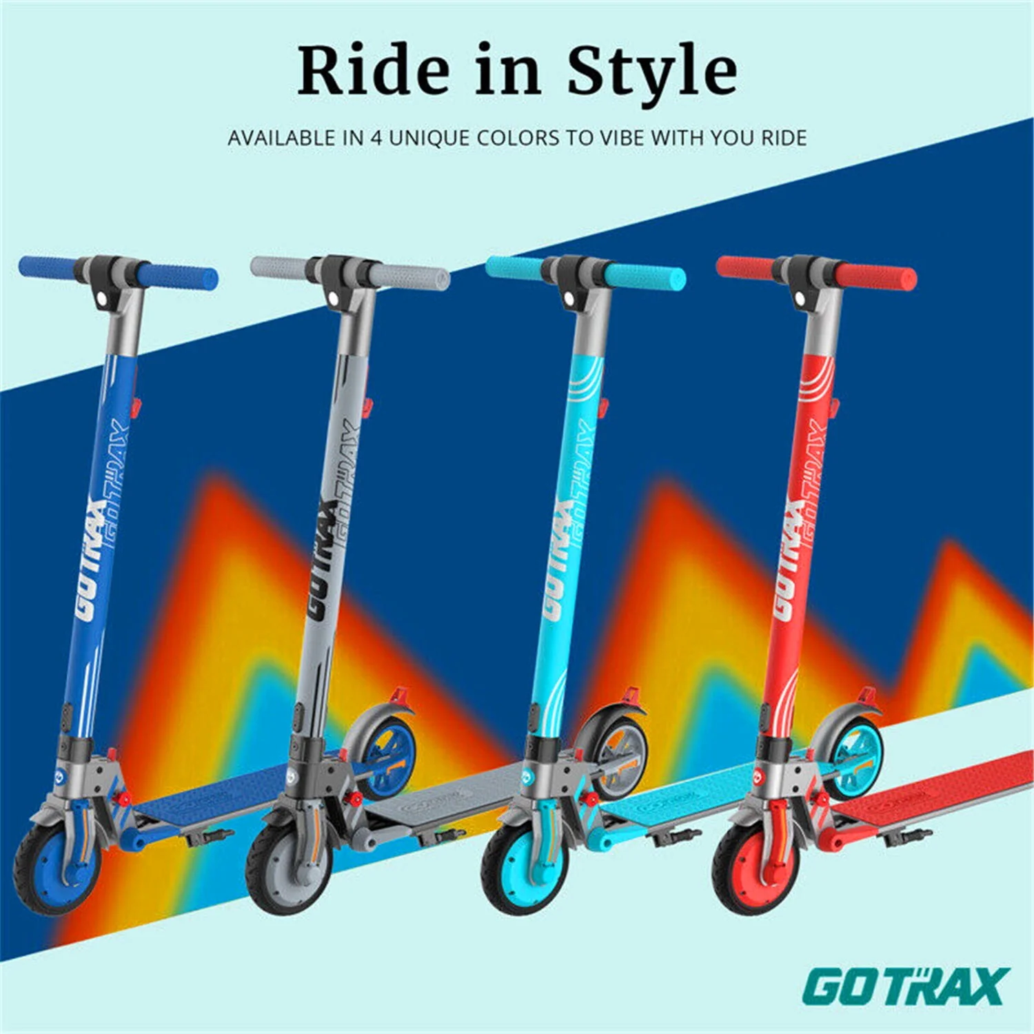 GOTRAX Vibe Electric Scooter for Kids Teens 8-15, 250W 6.5 Tires 7 Miles Foldable Commuting E-Scooter, Blue