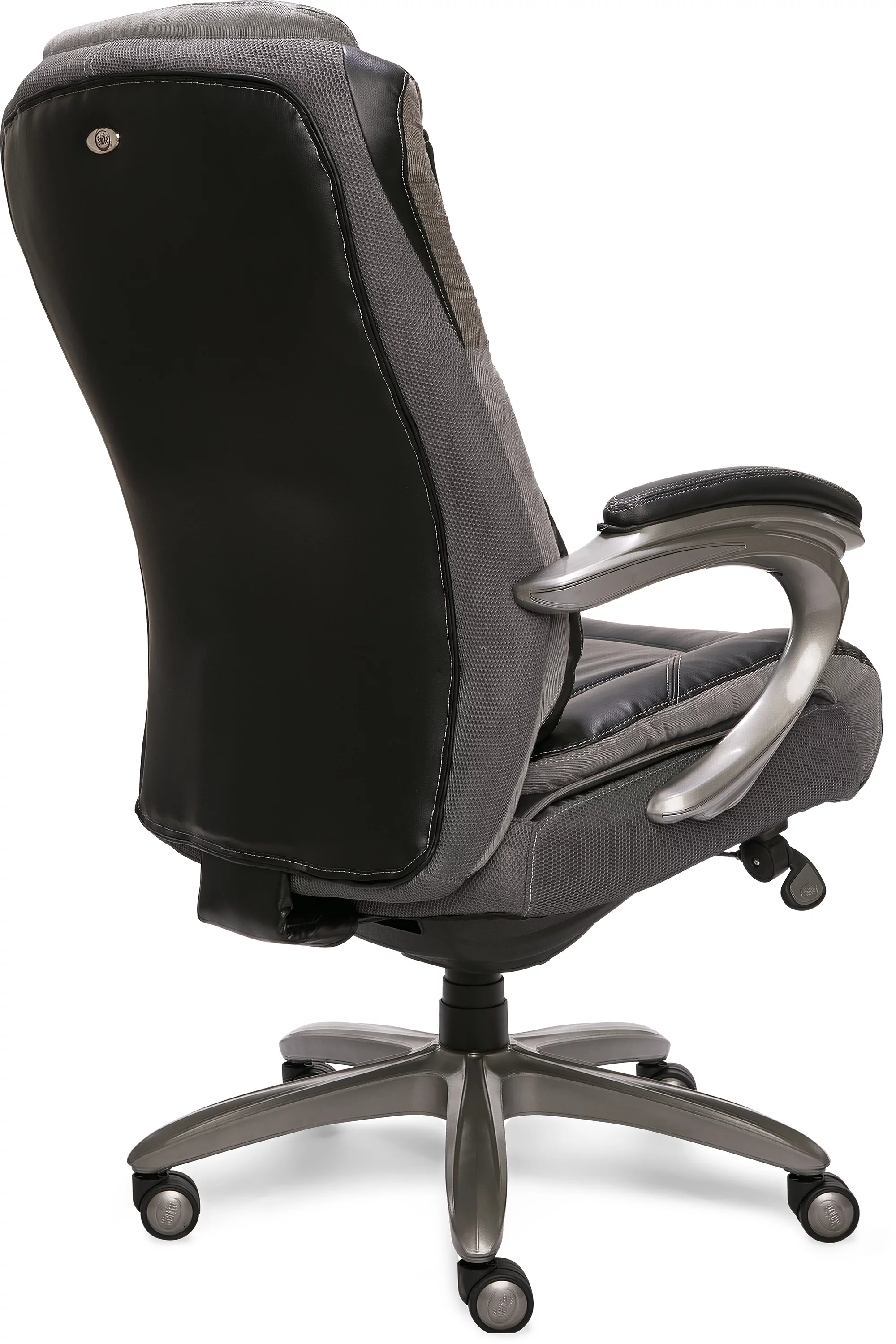 Serta Bonded Leather Big & Tall Office Chair with Smart Layers, 350 lb. Capacity, Black