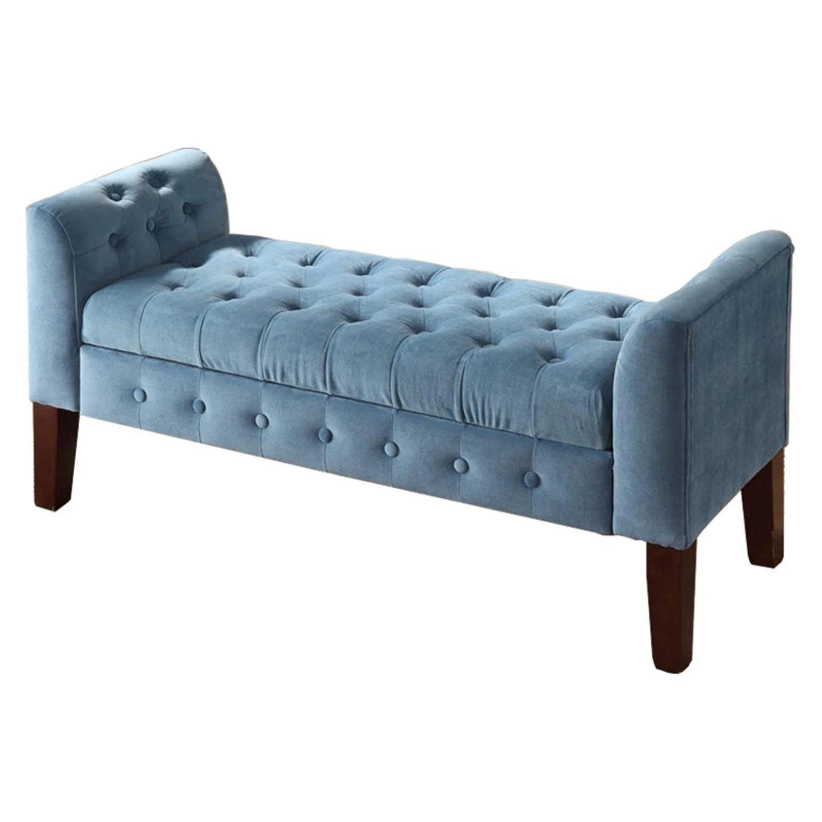 HomePop Velvet Tufted Storage Bench and Settee, 50"W x 18"D x 23"H, Teal